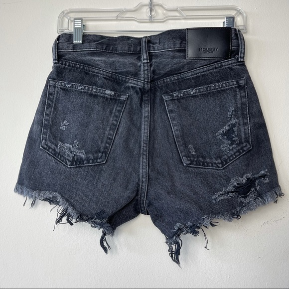 Moussy Vintage Durango Black High Waisted Denim Jean Cuttoff Shorts 24 - Picture 8 of 16